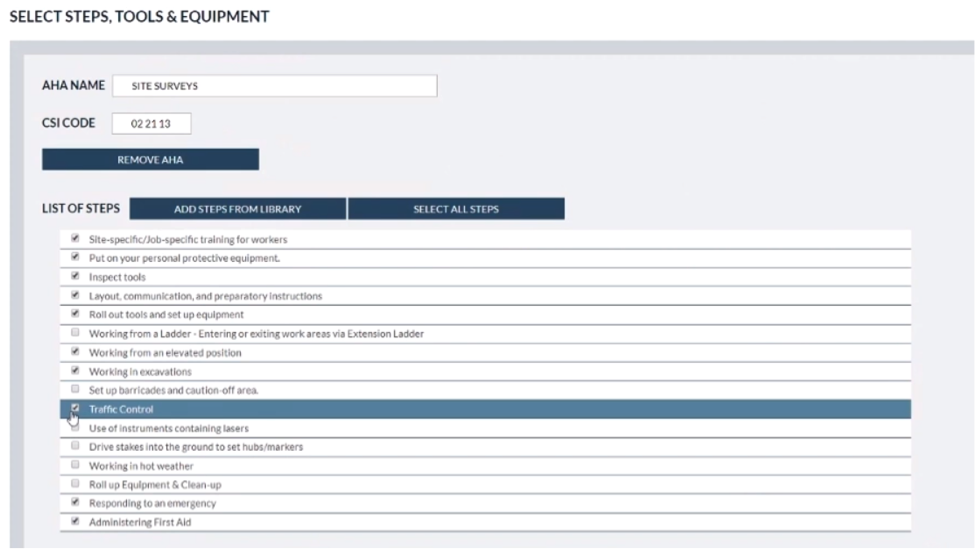 Step 2b: Select Your AHA Type And Specifics